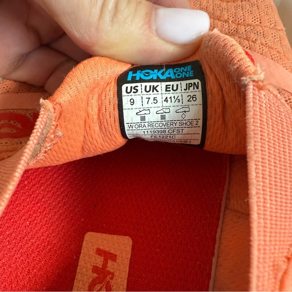 HOKA Women’s Ora Recovery Shoe 2 Cantaloupe/Fiesta Colorway Size 9 Slip On - Picture 5 of 10